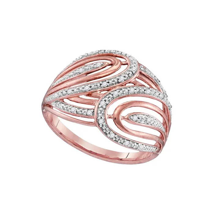 10k Rose Gold Round Diamond Open Stripe Band Ring 16 Cttw gndatlanta Rings 10k Rose Gold Round Diamond Open Stripe Band Ring 16 Cttw gndatlanta Rings