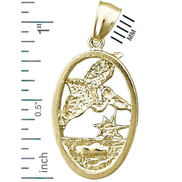 14K Gold Flying Pelican Medallion Goldia PreStyled Sets