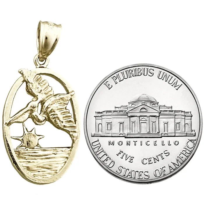 14K Gold Flying Pelican Medallion Goldia PreStyled Sets