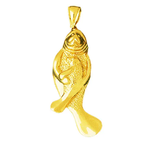 14K Gold Manatee Hugging Calf Pendant Goldia PreStyled Sets