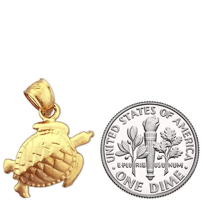 14K Gold Turtle Charm Goldia Charm Necklaces