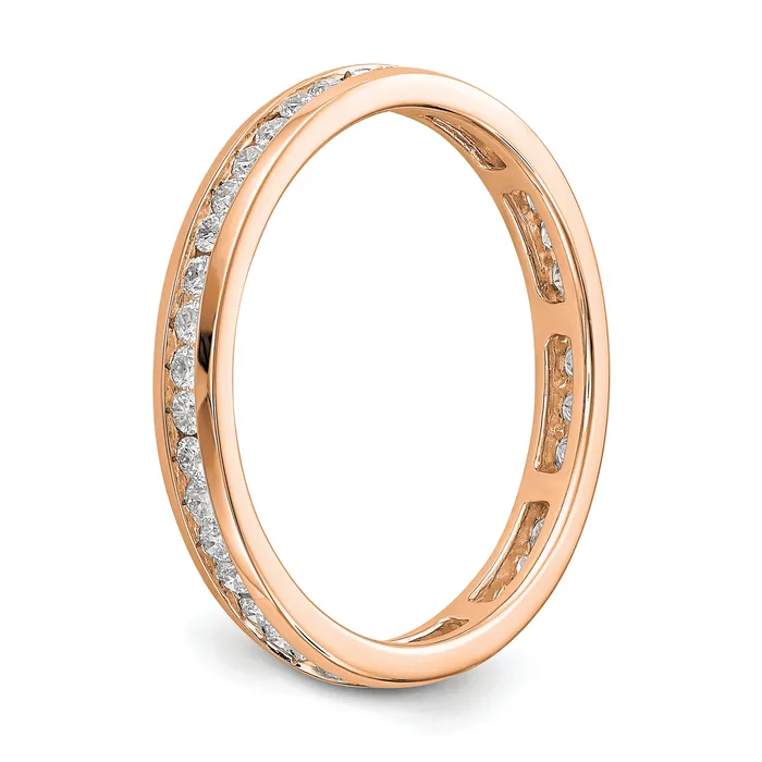 14k Rose Gold 12 Ct Lab Grown Diamond VSSI G Channel Set Eternity Band Ring Goldia Rings