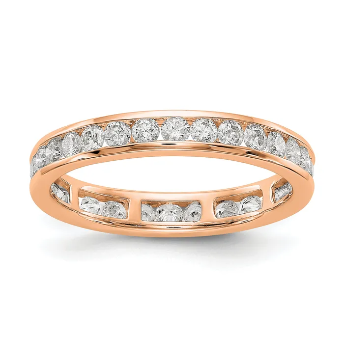 14k Rose Gold 1 Ct Lab Grown Diamond VSSI G Channel Set Eternity Band Ring Goldia Rings 14k Rose Gold 1 Ct Lab Grown Diamond VSSI G Channel Set Eternity Band Ring Goldia Rings