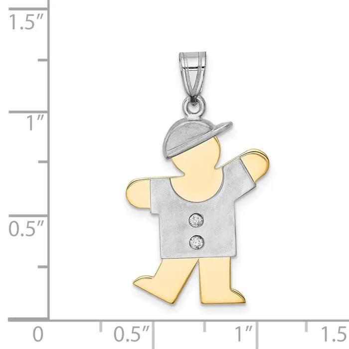 14k Two tone AA Diamond Kid Pendant Goldiacom Rings