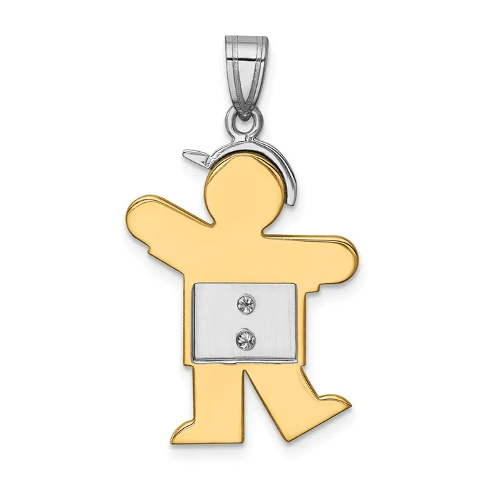 14k Two tone AA Diamond Kid Pendant Goldiacom Rings