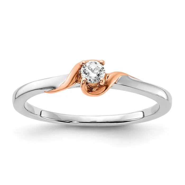 14K TwoTone First Promise Lab Grown VSSI G Diamond Petite Engagement Ring Goldia Rings 14K TwoTone First Promise Lab Grown VSSI G Diamond Petite Engagement Ring Goldia Rings