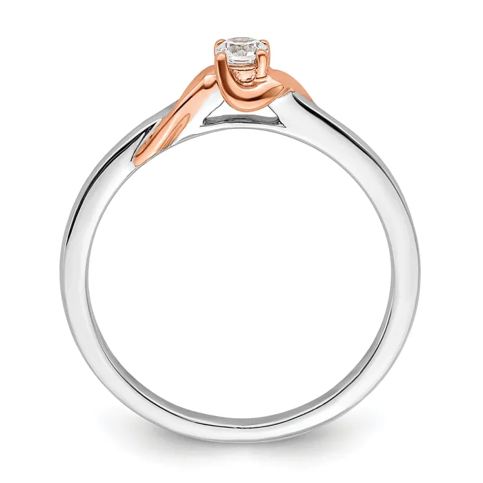 14K TwoTone First Promise Lab Grown VSSI G Diamond Petite Engagement Ring Goldia Rings