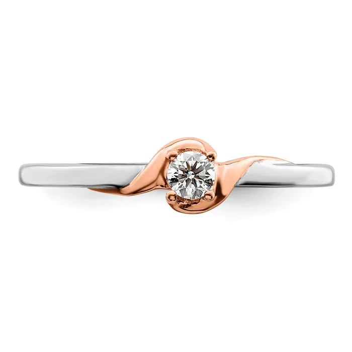 14K TwoTone First Promise Lab Grown VSSI G Diamond Petite Engagement Ring Goldia Rings