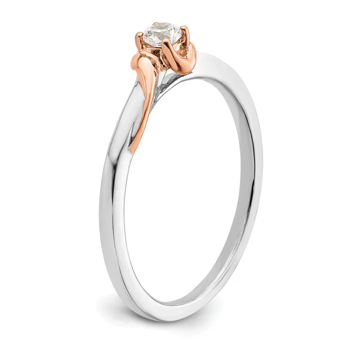 14K TwoTone First Promise Lab Grown VSSI G Diamond Petite Engagement Ring Goldia Rings