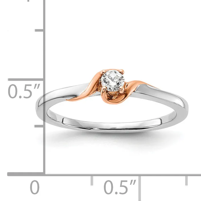 14K TwoTone First Promise Lab Grown VSSI G Diamond Petite Engagement Ring Goldia Rings