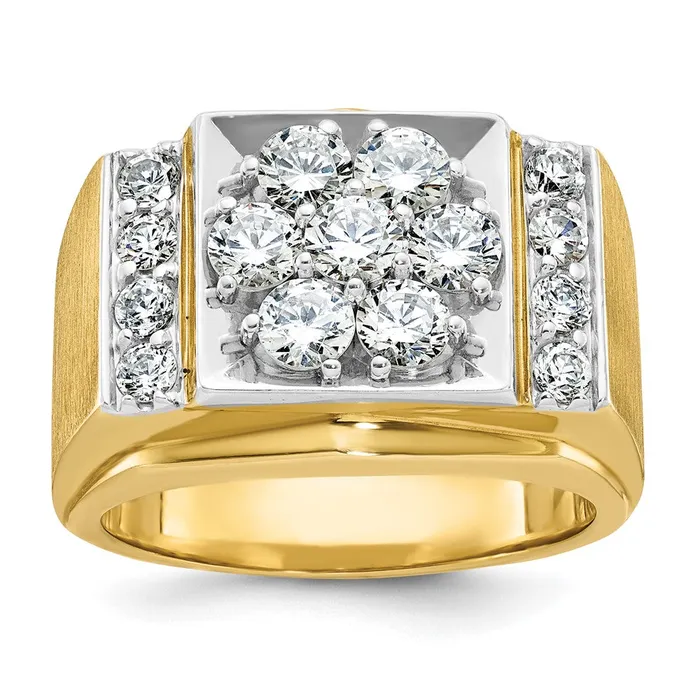 14k Twotone Gold Mens Polished and Satin Diamond Ring Mounting Goldia Rings 14k Twotone Gold Mens Polished and Satin Diamond Ring Mounting Goldia Rings