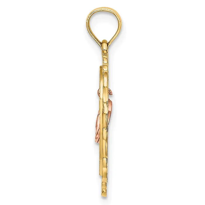 14k Twotone Gold Twotone Gold Diamondcut Mini Heart In Center Heart Charm Goldia Rings
