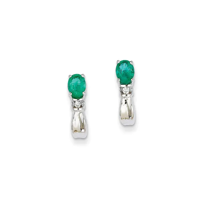 14k White Gold 115Ct Real Diamond u0026 Emerald Earrings Goldia Earrings 14k White Gold 115Ct Real Diamond u0026 Emerald Earrings Goldia Earrings