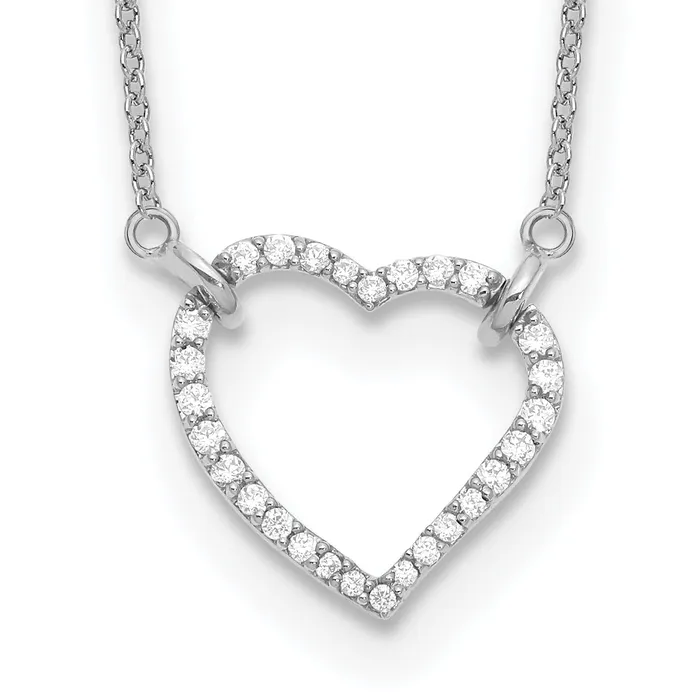 14k White Gold 15 Ct Lab Grown Diamond VSSI G 18 inch Heart Necklace Goldia Necklaces 14k White Gold 15 Ct Lab Grown Diamond VSSI G 18 inch Heart Necklace Goldia Necklaces