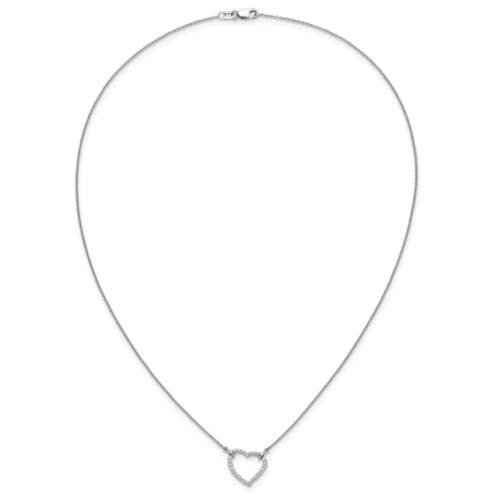 14k White Gold 15 Ct Lab Grown Diamond VSSI G 18 inch Heart Necklace Goldia Necklaces