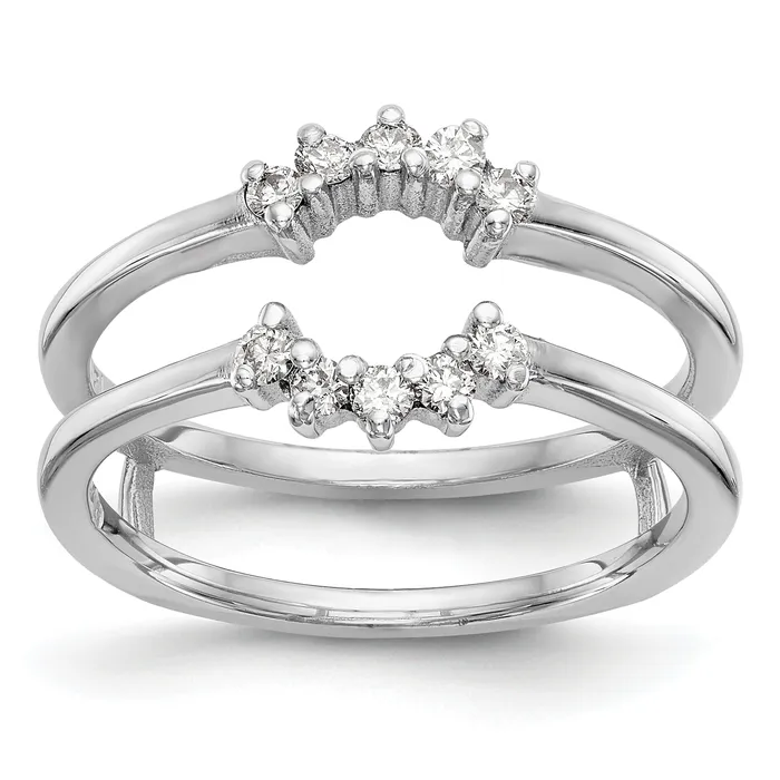 14k White Gold 15 Ct Lab Grown Diamond VSSI G Ring Guard Goldia Rings