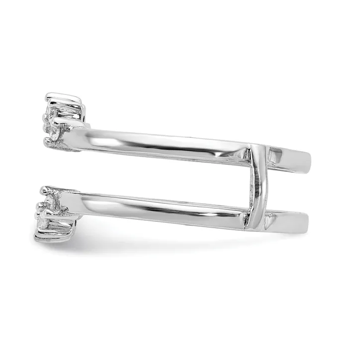 14k White Gold 15 Ct Lab Grown Diamond VSSI G Ring Guard Goldia Rings