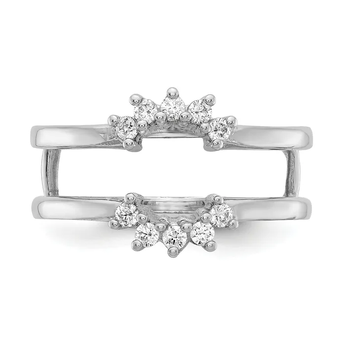 14k White Gold 15 Ct Lab Grown Diamond VSSI G Ring Guard Goldia Rings