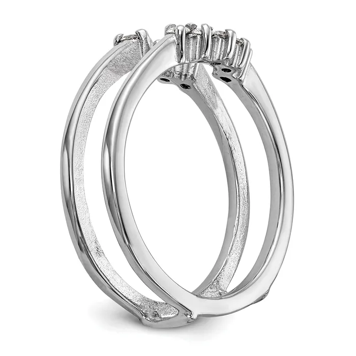 14k White Gold 15 Ct Lab Grown Diamond VSSI G Ring Guard Goldia Rings