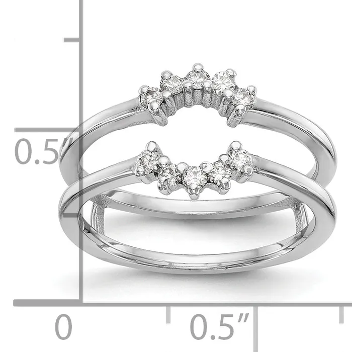 14k White Gold 15 Ct Lab Grown Diamond VSSI G Ring Guard Goldia Rings