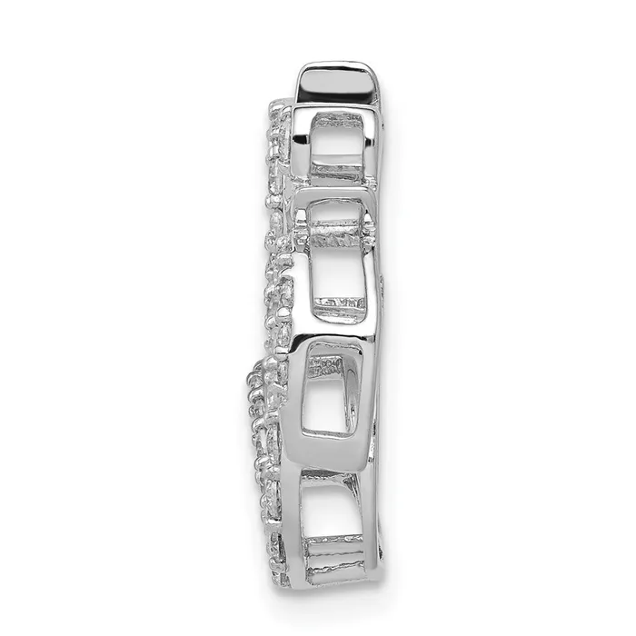 14k White Gold 38ct Real Diamond Om Symbol Chain Slide Goldia Necklaces