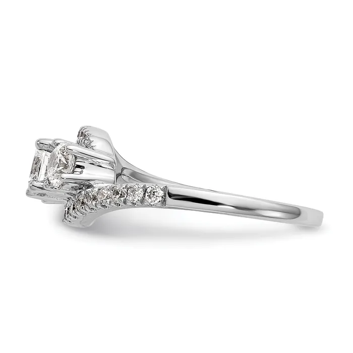 14K White Gold 3 Stone Simulated Diamond Engagement Ring Goldiacom Rings