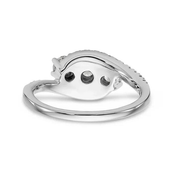 14K White Gold 3 Stone Simulated Diamond Engagement Ring Goldiacom Rings