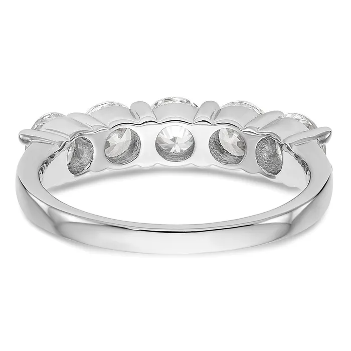 14K White Gold 5Stone Real Diamond Band goldiaca Rings