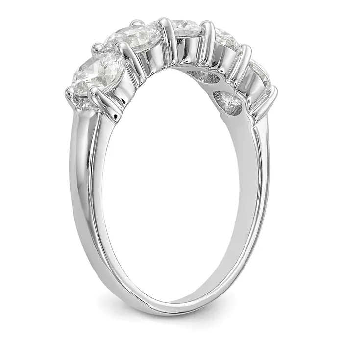 14K White Gold 5Stone Real Diamond Band goldiaca Rings