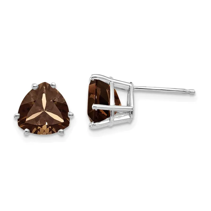 14k White Gold 8mm Trillion Smok Yellow Gold Quartz Earrings Goldia Earrings 14k White Gold 8mm Trillion Smok Yellow Gold Quartz Earrings Goldia Earrings
