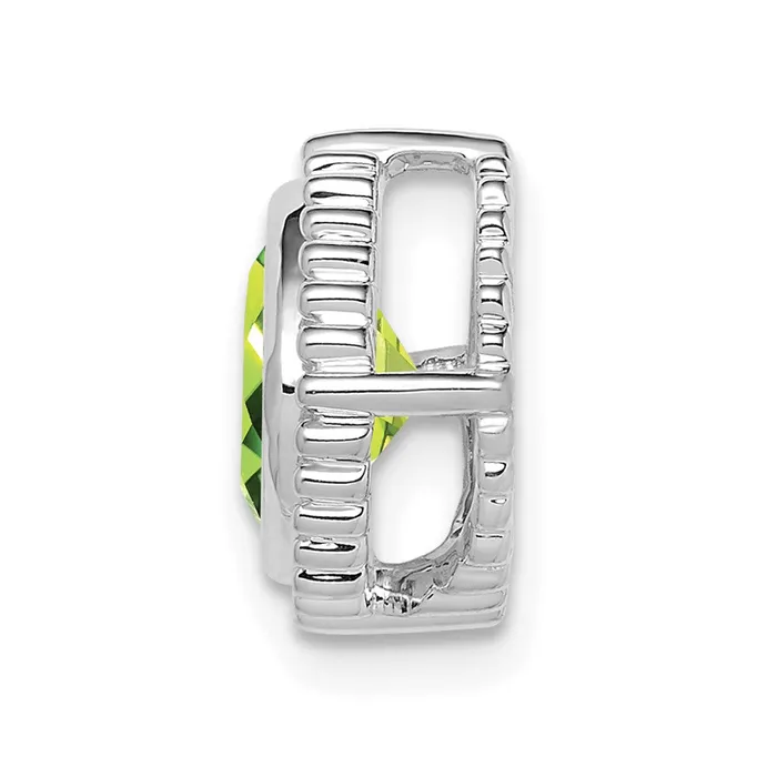 14k White Gold Cushion Peridot Chain Slide Goldia Earrings