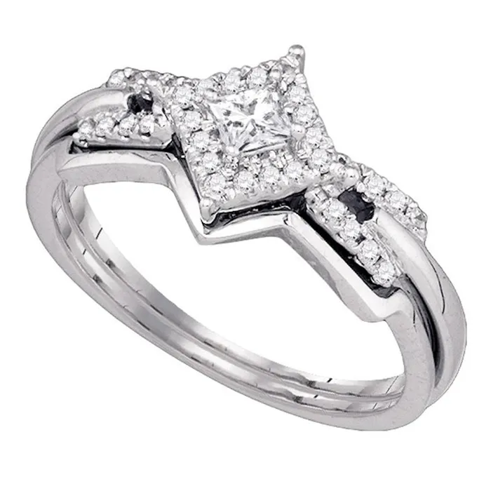 14k White Gold Princess Diamond Bridal Wedding Ring Set 14 Cttw gndatlanta Rings 14k White Gold Princess Diamond Bridal Wedding Ring Set 14 Cttw gndatlanta Rings