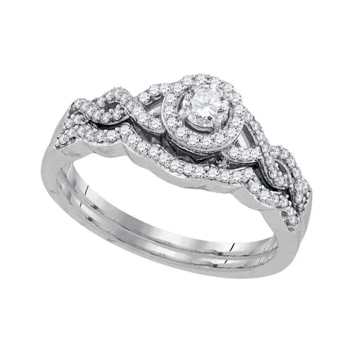 14k White Gold Round Diamond Bridal Wedding Ring Set 38 Cttw gndatlanta Rings 14k White Gold Round Diamond Bridal Wedding Ring Set 38 Cttw gndatlanta Rings