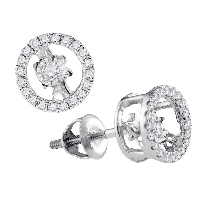14k White Gold Round Diamond Moving Twinkle Solitaire Stud Earrings 15 Cttw gndatlanta Earrings 14k White Gold Round Diamond Moving Twinkle Solitaire Stud Earrings 15 Cttw gndatlanta Earrings