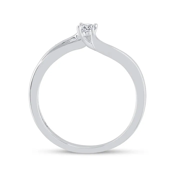 14k White Gold Round Diamond Solitaire Promise Ring 110 Cttw gndatlanta Rings