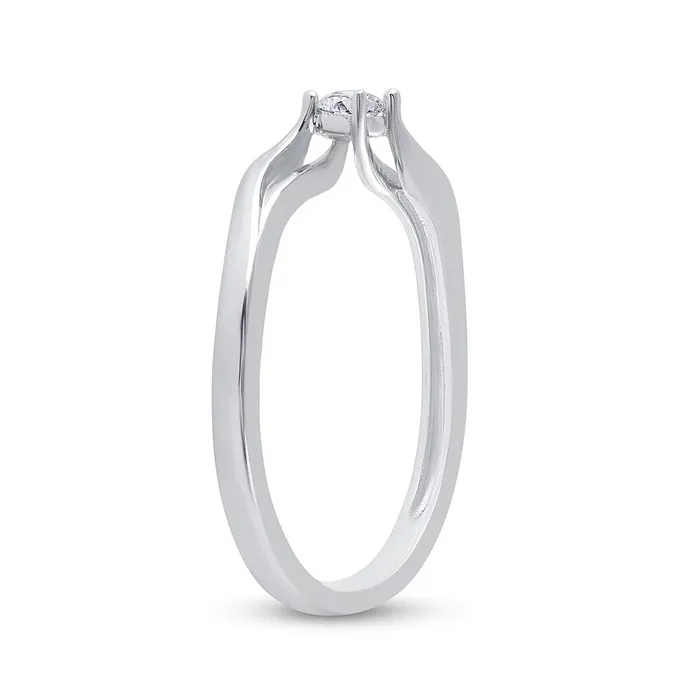 14k White Gold Round Diamond Solitaire Promise Ring 110 Cttw gndatlanta Rings