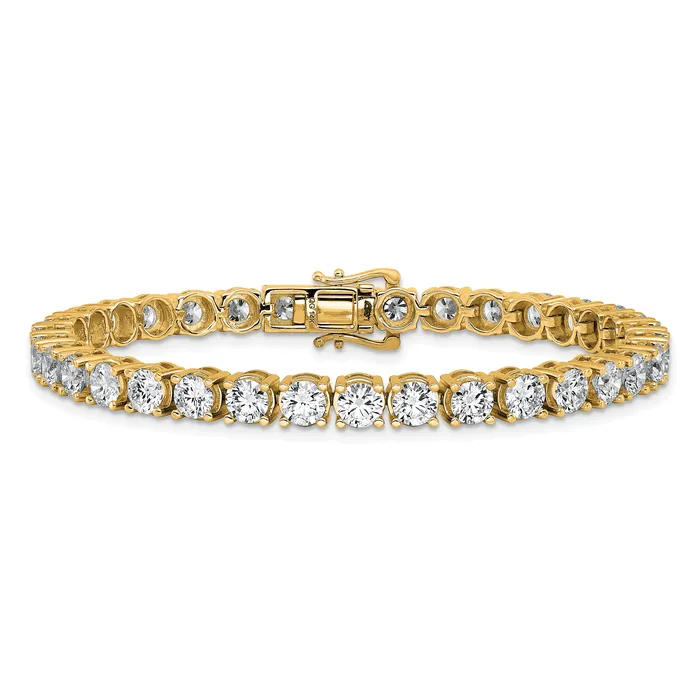14k Yellow Gold 11 18 Ct Lab Grown Diamond VSSI G Tennis Bracelet Goldia Bracelets