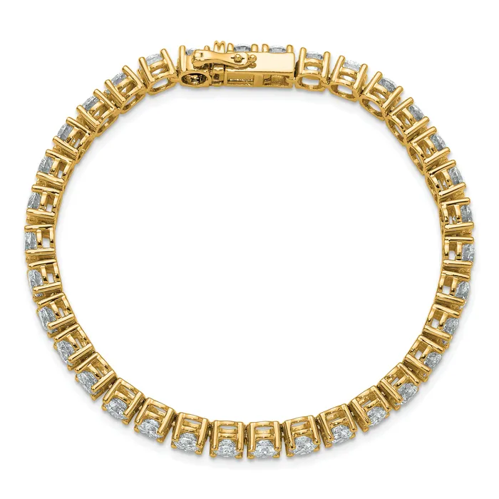 14k Yellow Gold 11 18 Ct Lab Grown Diamond VSSI G Tennis Bracelet Goldia Bracelets