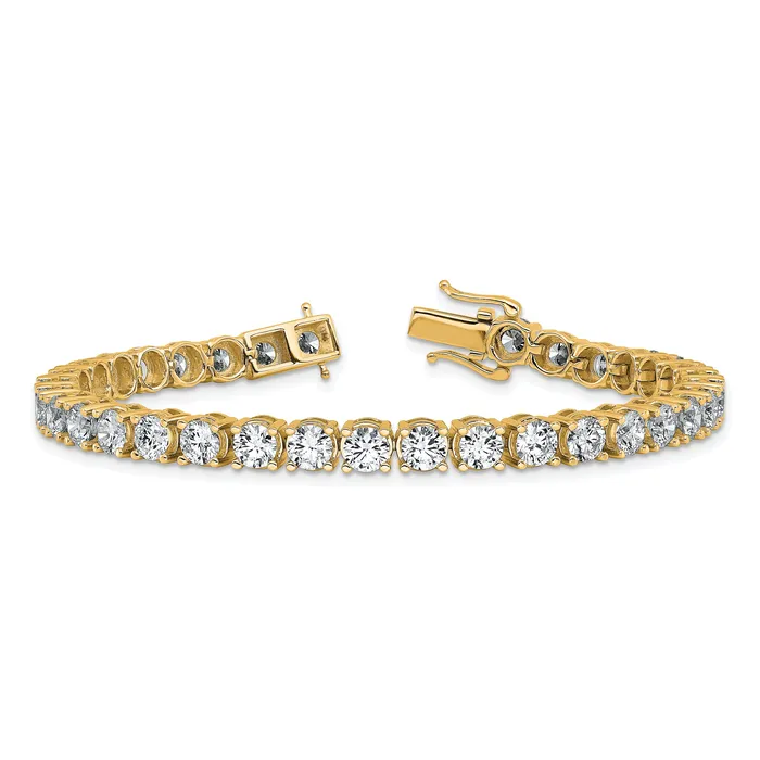14k Yellow Gold 11 18 Ct Lab Grown Diamond VSSI G Tennis Bracelet Goldia Bracelets