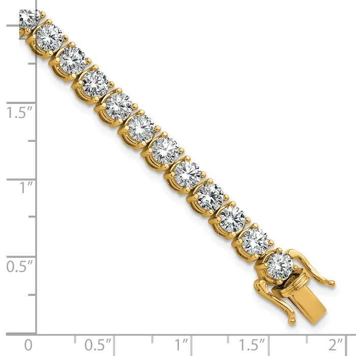 14k Yellow Gold 11 18 Ct Lab Grown Diamond VSSI G Tennis Bracelet Goldia Bracelets
