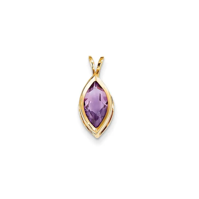 14K Yellow Gold 12x6mm Marquise Amethyst bezel pendant Goldia PreStyled Sets 14K Yellow Gold 12x6mm Marquise Amethyst bezel pendant Goldia PreStyled Sets