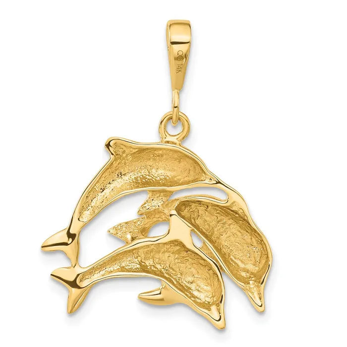 14k Yellow Gold Dolphin Charm Goldia Charm Necklaces