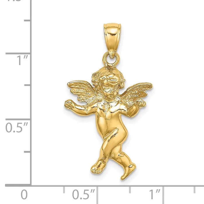 14k Yellow Gold Guardian Angel Walking Charm Goldia Charm Necklaces