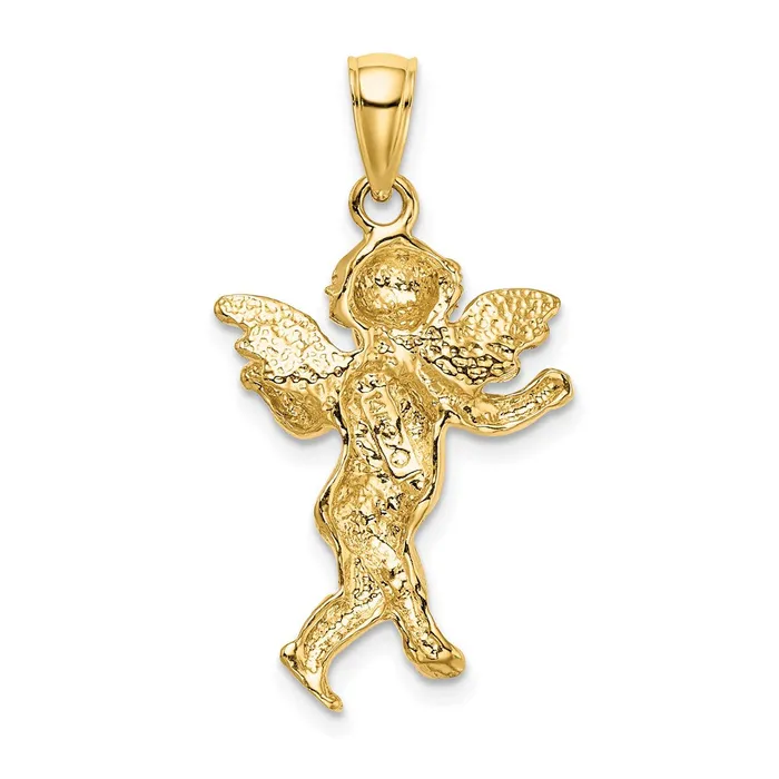 14k Yellow Gold Guardian Angel Walking Charm Goldia Charm Necklaces