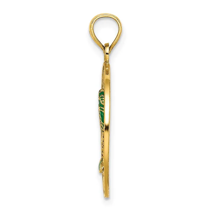 14k Yellow Gold HILTON HEAD Enameled Palm Tree Charm Goldia Charm Necklaces