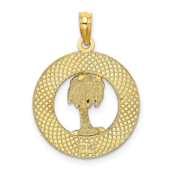 14k Yellow Gold HILTON HEAD Enameled Palm Tree Charm Goldia Charm Necklaces