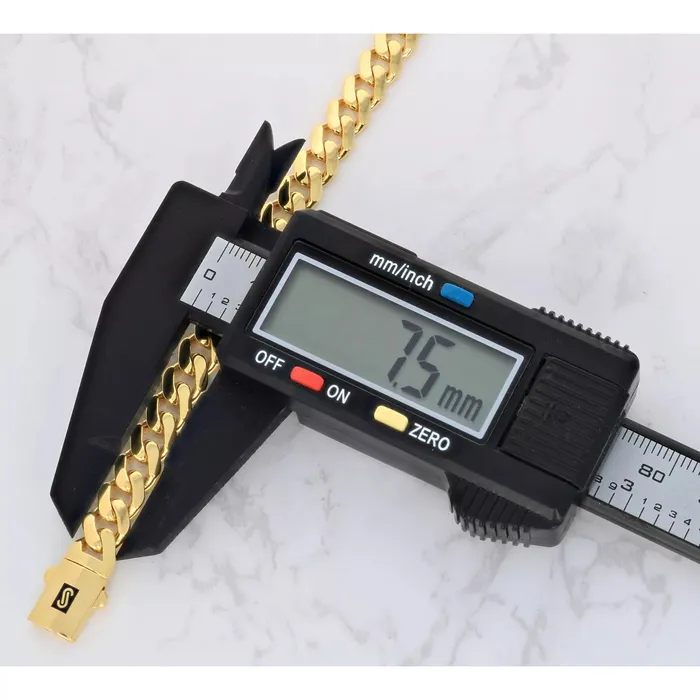 14K Yellow Gold Miami Cuban 75mm Royal Monaco Curb Link Chain Necklace 18 30 Goldiacom Necklaces