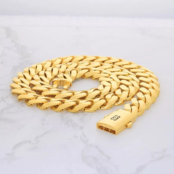 14K Yellow Gold Miami Cuban 75mm Royal Monaco Curb Link Chain Necklace 18 30 Goldiacom Necklaces