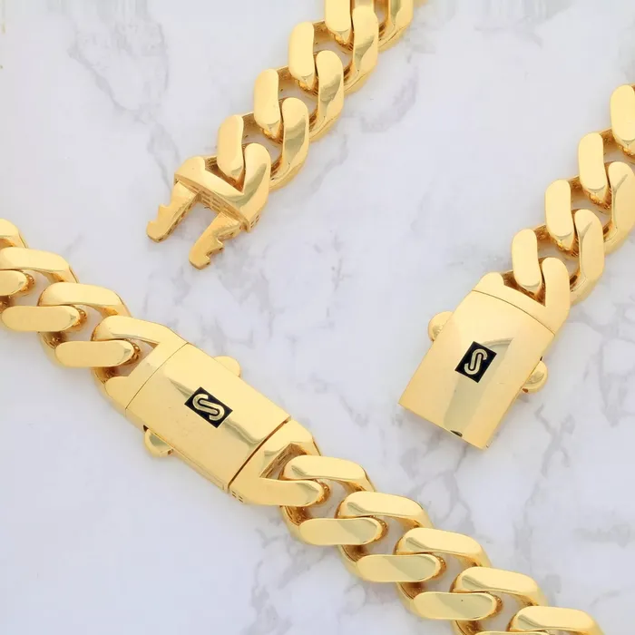 14K Yellow Gold Miami Cuban 75mm Royal Monaco Curb Link Chain Necklace 18 30 Goldiacom Necklaces