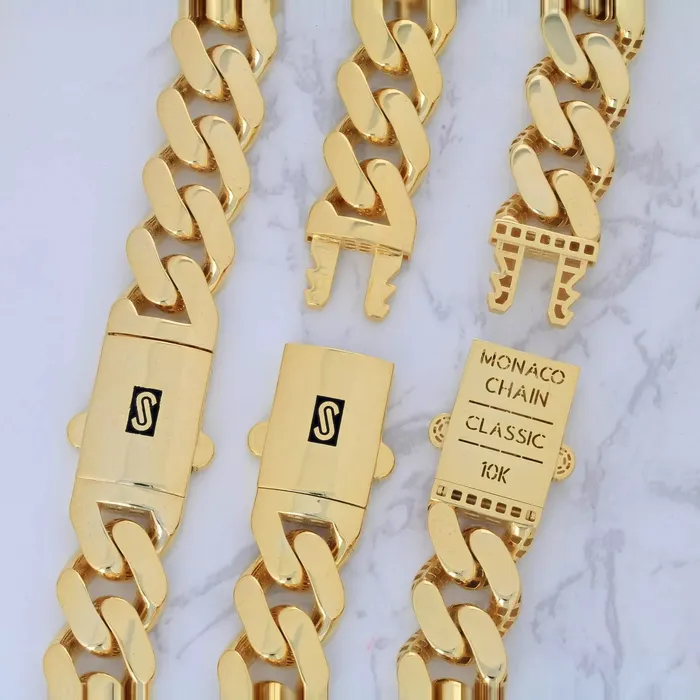 14K Yellow Gold Miami Cuban 75mm Royal Monaco Curb Link Chain Necklace 18 30 Goldiacom Necklaces